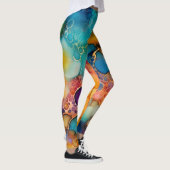 Leggings Beau Arc-en-ciel Abstrait Encre d'alcool Liquide A (Droite)