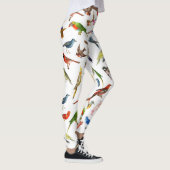 Leggings Beau blanc rouge bleu tropical oiseaux colorés (Droite)
