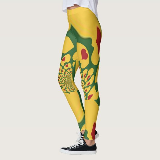 Leggings Beau coeur de samba pois pois conception abstraite (Gauche)