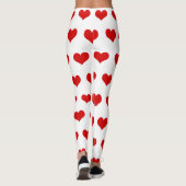 Leggings Beau coeur rouge imprimé blanc (Dos)