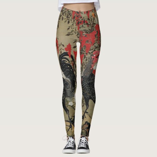 Leggings Beau coq noir (Devant)