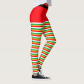 Leggings Beau elfe de Noël Légendes rayées (Droite)