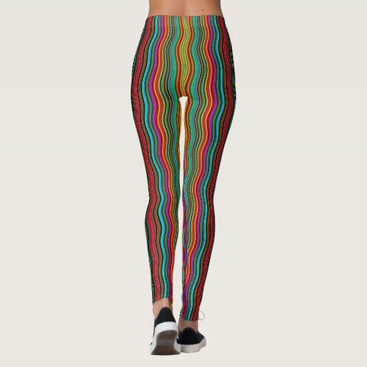 Leggings Beau Motif coloré Wavy Stripe (Dos)