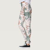 Leggings Beau motif en rose et vert Lune (Gauche)