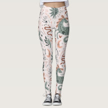Beau motif en rose et vert Lune