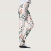 Leggings Beau motif en rose et vert Lune (Droite)