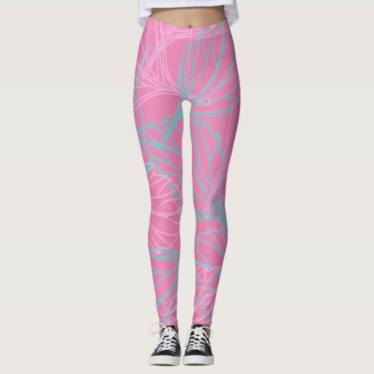 Leggings Beau motif feuille (Devant)
