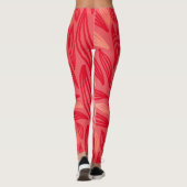 Leggings Beau Motif gras orange rouge feuille (Dos)