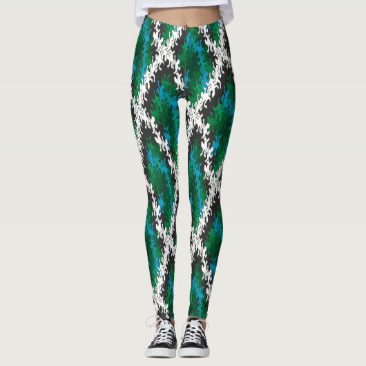 Leggings beau motif vert (Devant)