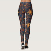 Leggings Beau or Flower Stars Bleu noir (Dos)