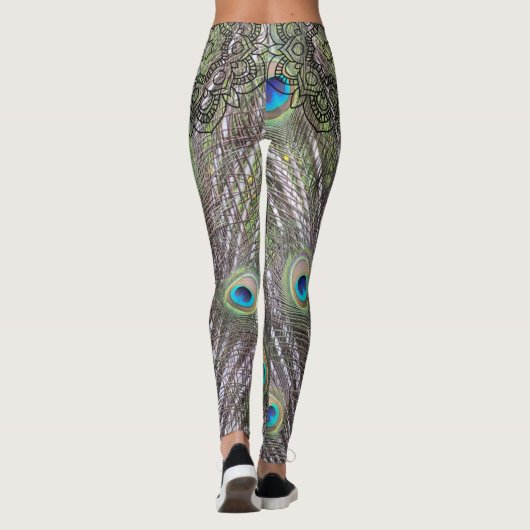 Leggings Beau paon avec queue ouverte (Dos)