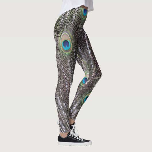 Leggings Beau paon avec queue ouverte (Droite)