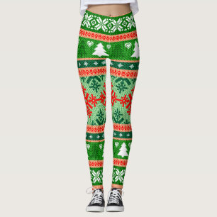 Leggings Beau papier peint tout-en-dessus pour Noël Knit