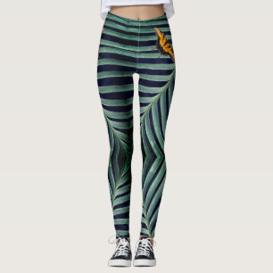 Leggings Beau Papillon Sur Une Feuille