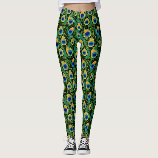Leggings Beau Peacock Poster de animal Planner (Devant)