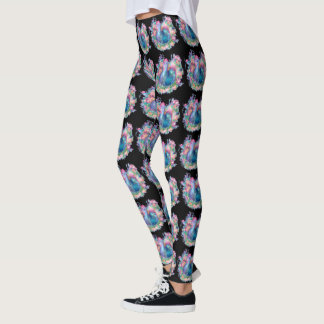 Leggings Beau poulet et fleurs