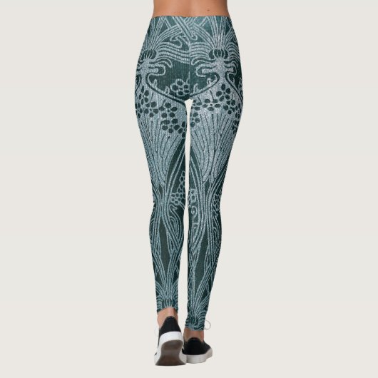 Leggings Beau, turquoise argent, motif de nouveau d'art, (Dos)