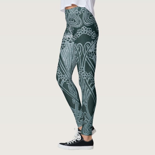 Leggings Beau, turquoise argent, motif de nouveau d'art, (Gauche)