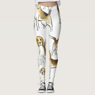 Leggings Beauté beagle : Motif de chien aquarelle