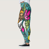 Leggings Beauté de Coussin de Jet avec des Fleurs (Gauche)