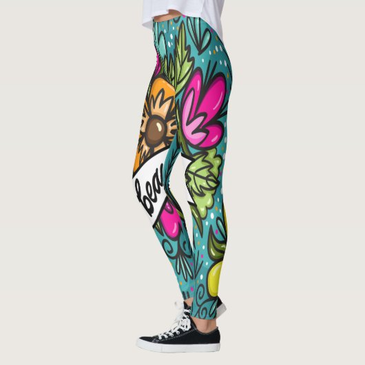 Leggings Beauté de l'oreiller avec fleurs (Gauche)