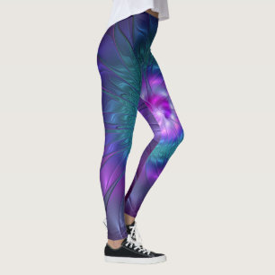 Leggings Beauté florale abstraite, art fractal coloré de fl