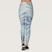 Leggings Beauté florale Abstraite moderne Blue Pastel Flowe (Dos)