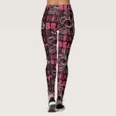 Leggings Beauté Flower Line Typographie d'art (Dos)