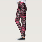 Leggings Beauté Flower Line Typographie d'art (Gauche)