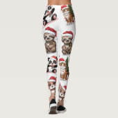 Leggings Beaux animaux avec casquettes de Noël (Dos)