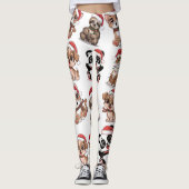Leggings Beaux animaux avec casquettes de Noël (Devant)