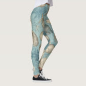 Leggings Beaux Coquillages Vintages En Bleu (Droite)