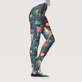 Leggings Beaux lamas sur les guêtres bleues (Droite)