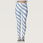 Leggings Bébé Bleu & Blanc à Rayures (Devant)
