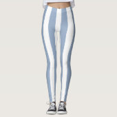 Leggings Bébé Bleu & Blanc à Rayures (Devant)