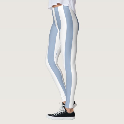 Leggings Bébé Bleu & Blanc à Rayures (Gauche)