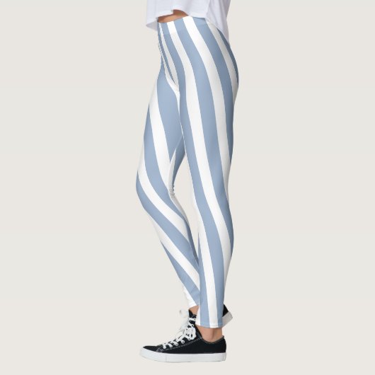 Leggings Bébé Bleu & Blanc à Rayures (Gauche)