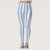 Leggings Bébé Bleu & Blanc à Rayures (Devant)