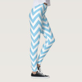 Leggings Bébé Bleu et Blanc Moyen Taille Chevron (Droite)