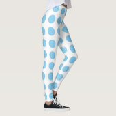 Leggings Bébé Bleu sur Blanc Grand Taille Horiz. Pois (Droite)
