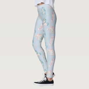Leggings Bébé mignon licornes rose bleu Pastel Yoga