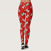 Leggings Bébé mignon pingouins Noël ou ski vacances Rouge (Dos)