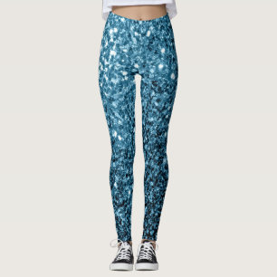 Leggings Bébé paillettes scintillantes bleu clair fausses