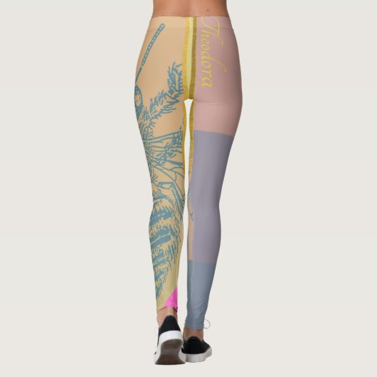 Leggings Bee dorée moderne (Dos)