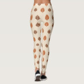 Leggings Beige and Brown Leaves  (Dos)