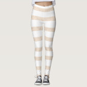 Leggings beige et blanc (Devant)