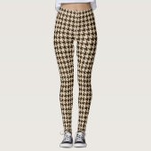 Leggings Beige Pied De Poule Houndstooth Brown (Devant)