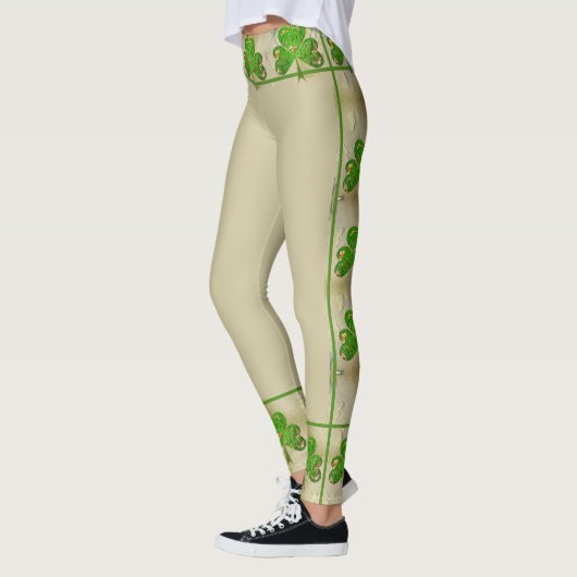 Leggings beiges shamrock (Gauche)