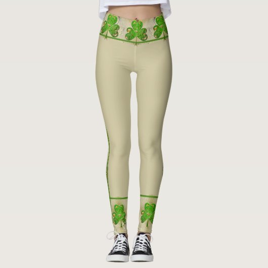 Leggings beiges shamrock (Devant)