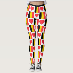 Leggings Belgique Drapeau Coeur Motif mignon Patriotique Be